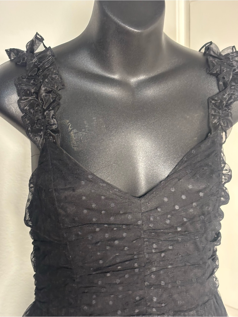 Lulu's Forever celebrated Polka Dot Midi Tulle Dress with Ruffle Straps - Picture 8 of 16